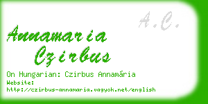 annamaria czirbus business card