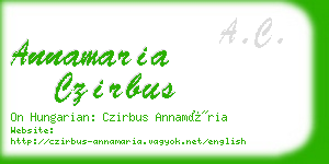 annamaria czirbus business card